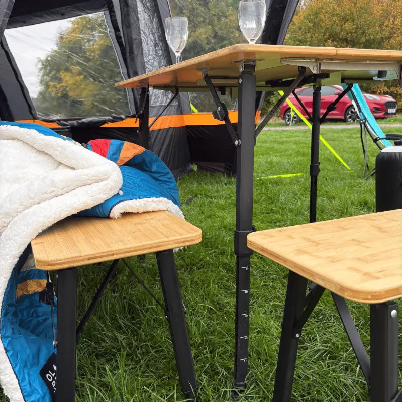 Olpro Folding Bamboo Bench Set of Two