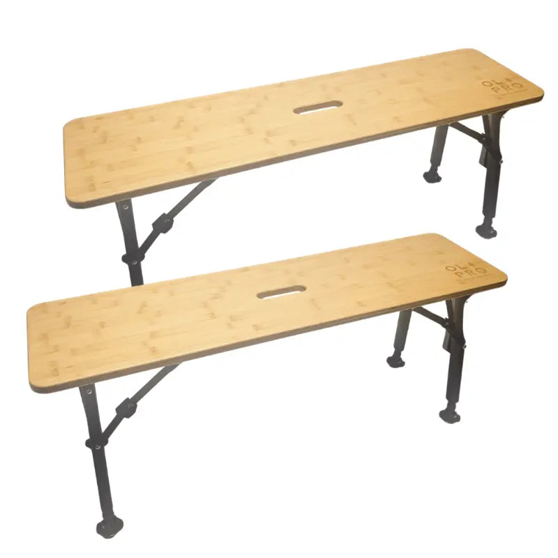 Olpro Folding Bamboo Bench Set of Two - Outcamping