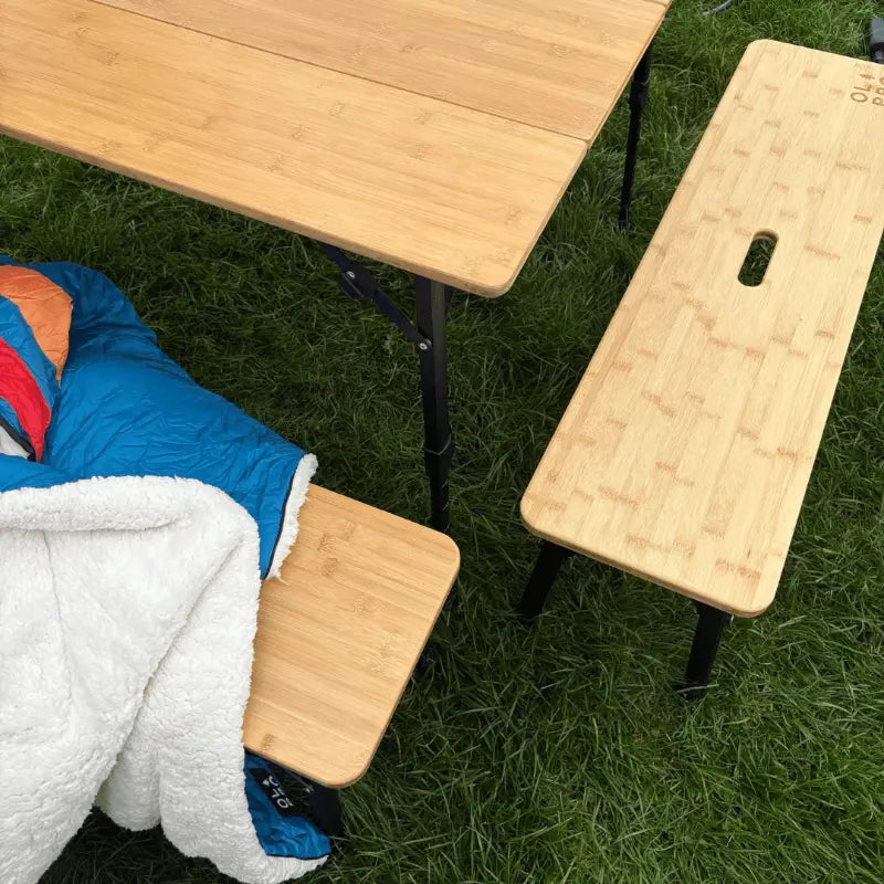 Olpro Folding Bamboo Bench Set of Two