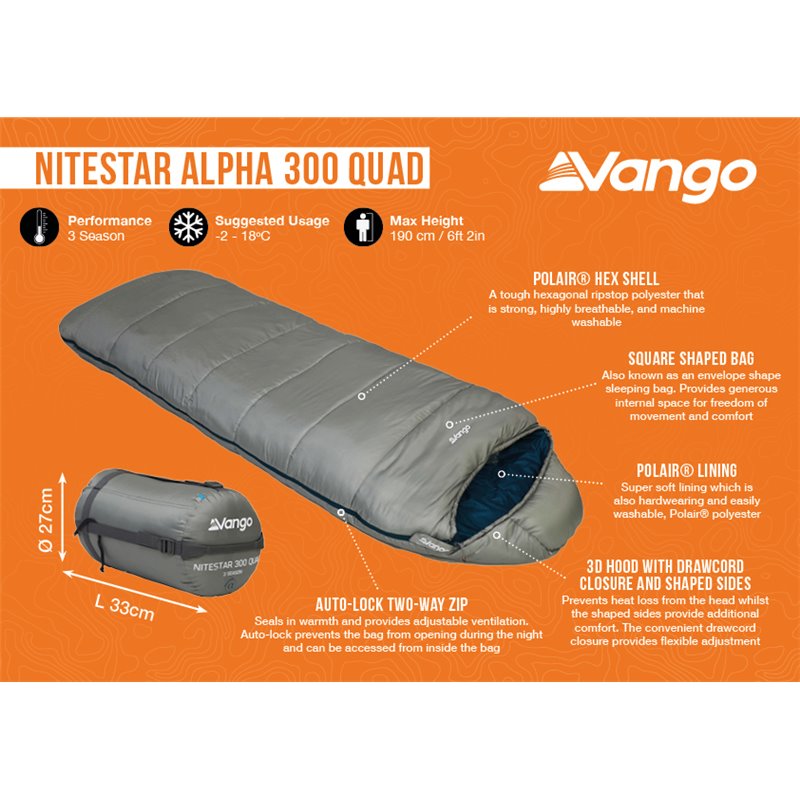 Vango Nitestar Alpha 300 Quad Sleeping Bag