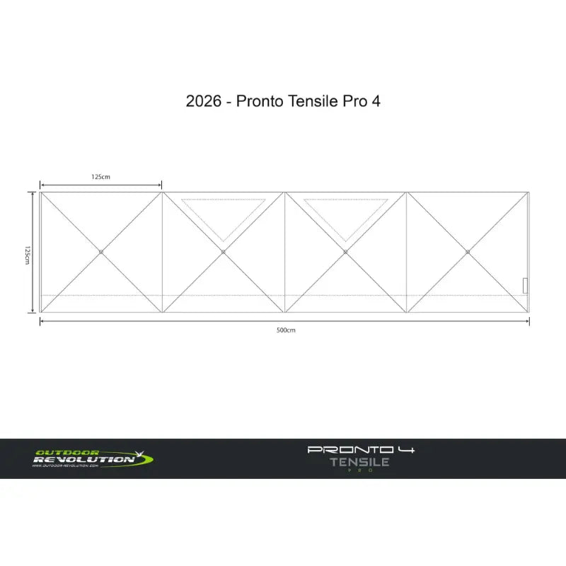 Outdoor Revolution Pronto Tensile Pro 4 - Window Windbreak ORWB3150 - Dimension