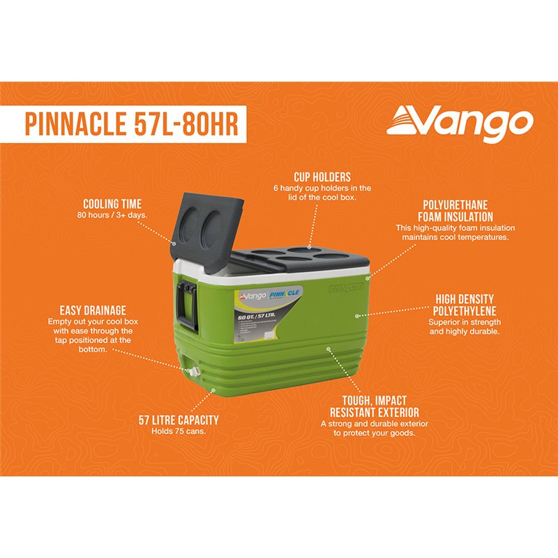 Vango Pinnacle 57L-80Hr Cool Box Outcamping Features